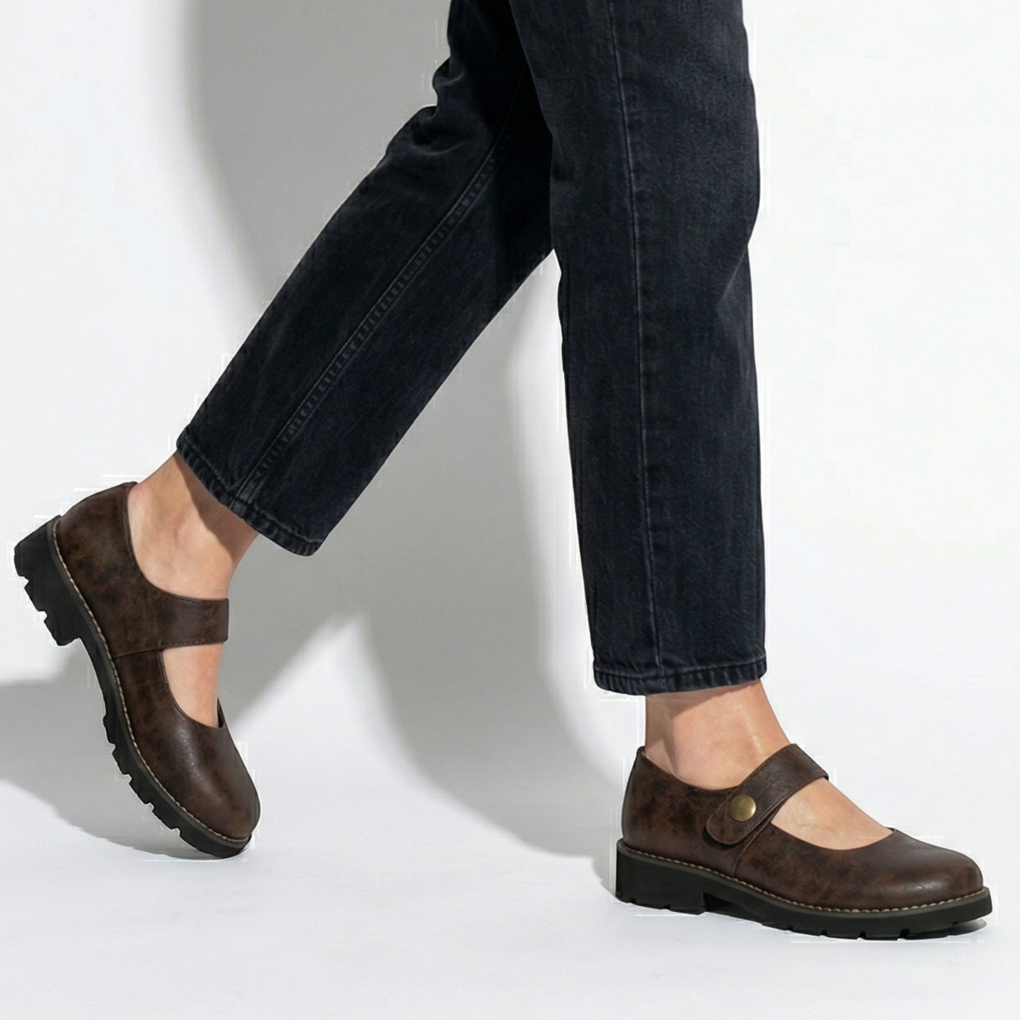 Clara – Damen Mary Jane Ballerinas mit runder Zehenpartie