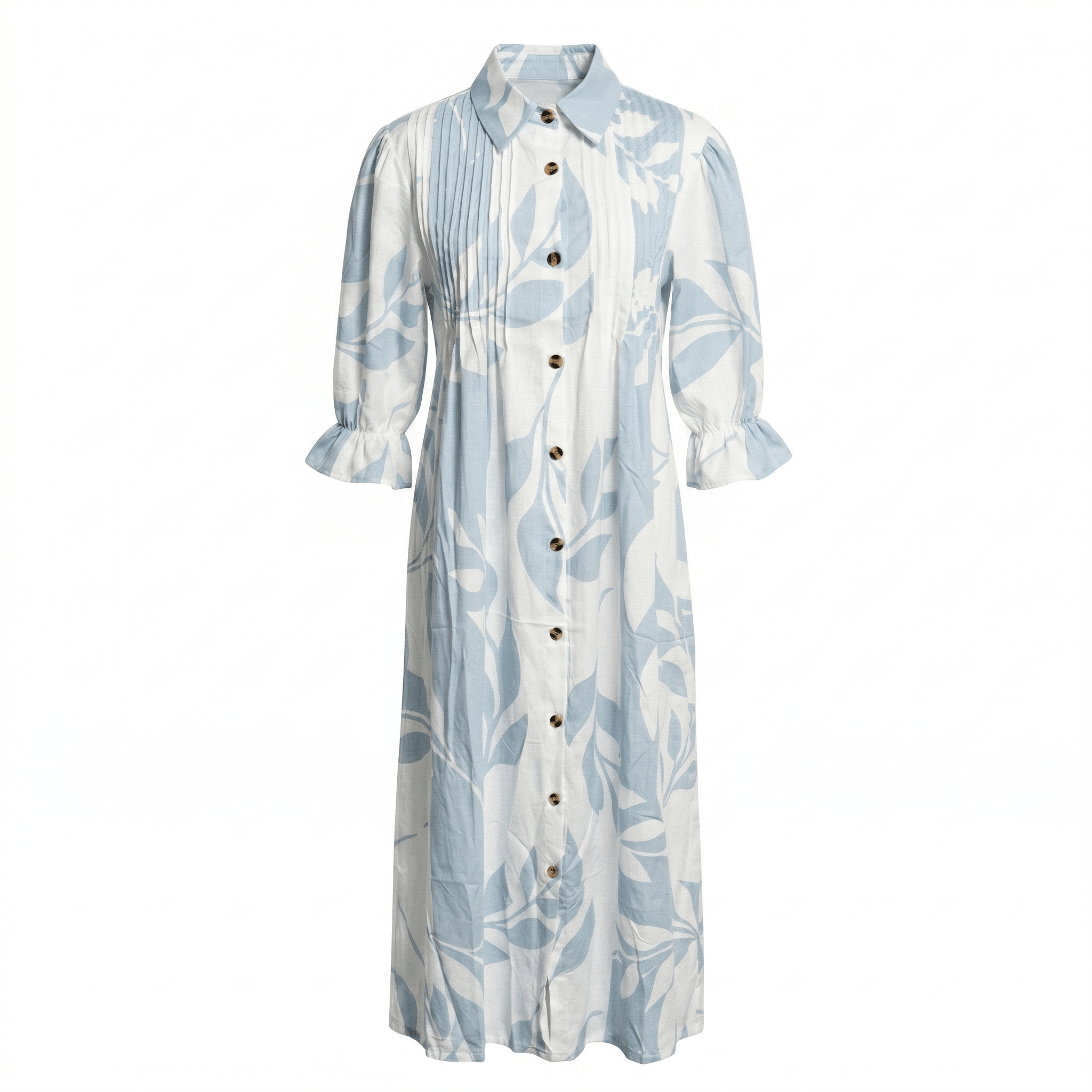 Clara – Damen Maxikleid mit Falten und Knöpfen für den Sommer