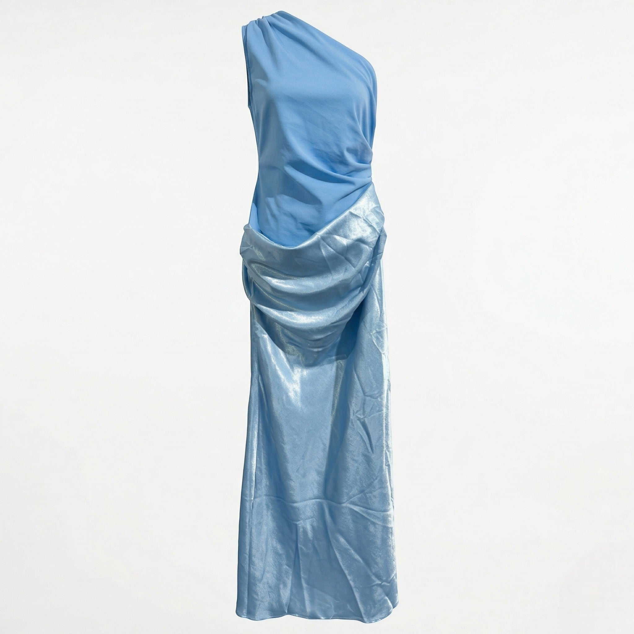 Naomi - Elegantes, gerafftes, schulterfreies Maxikleid für Damen