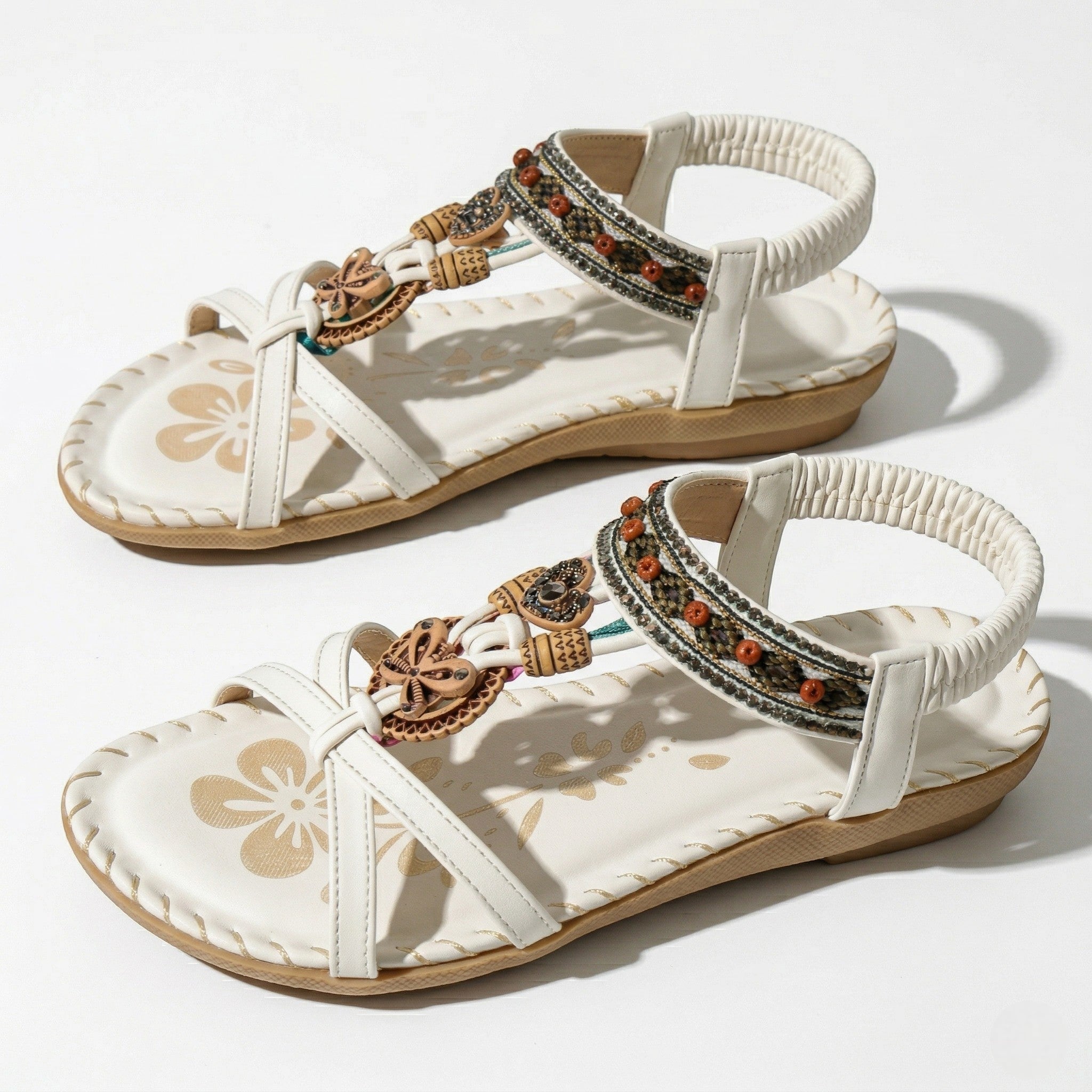 Zoe – Damen Sommer Boho flache Sandalen