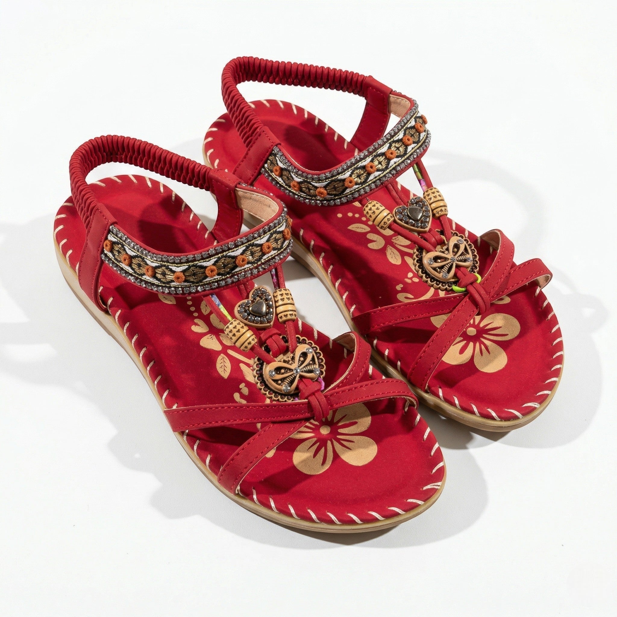 Zoe – Damen Sommer Boho flache Sandalen