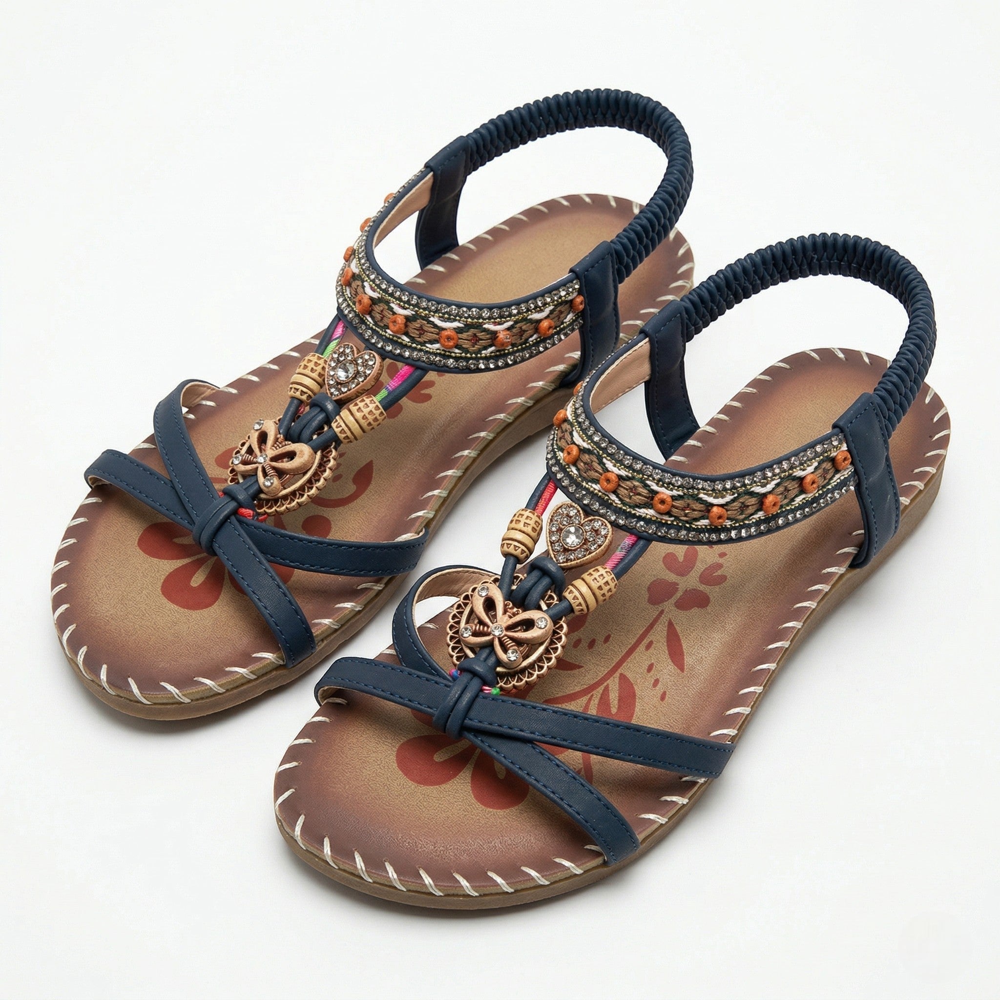 Zoe – Damen Sommer Boho flache Sandalen